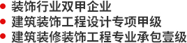 裝飾行業(yè)雙甲企業(yè),建筑裝飾工程設計專項甲級,建筑裝修裝飾工程專業(yè)承包壹級